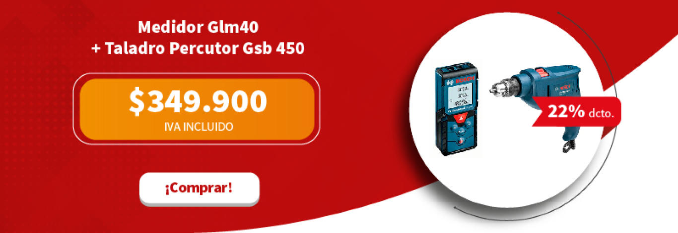 Medidor Glm40 + Taladro Percutor Gsb 450 Re Bosch